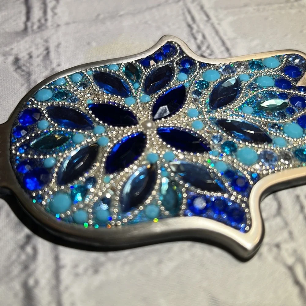 Lenox Blue Brilliance Good Luck Hamsa Wall Plaque - Picture 8 of 13